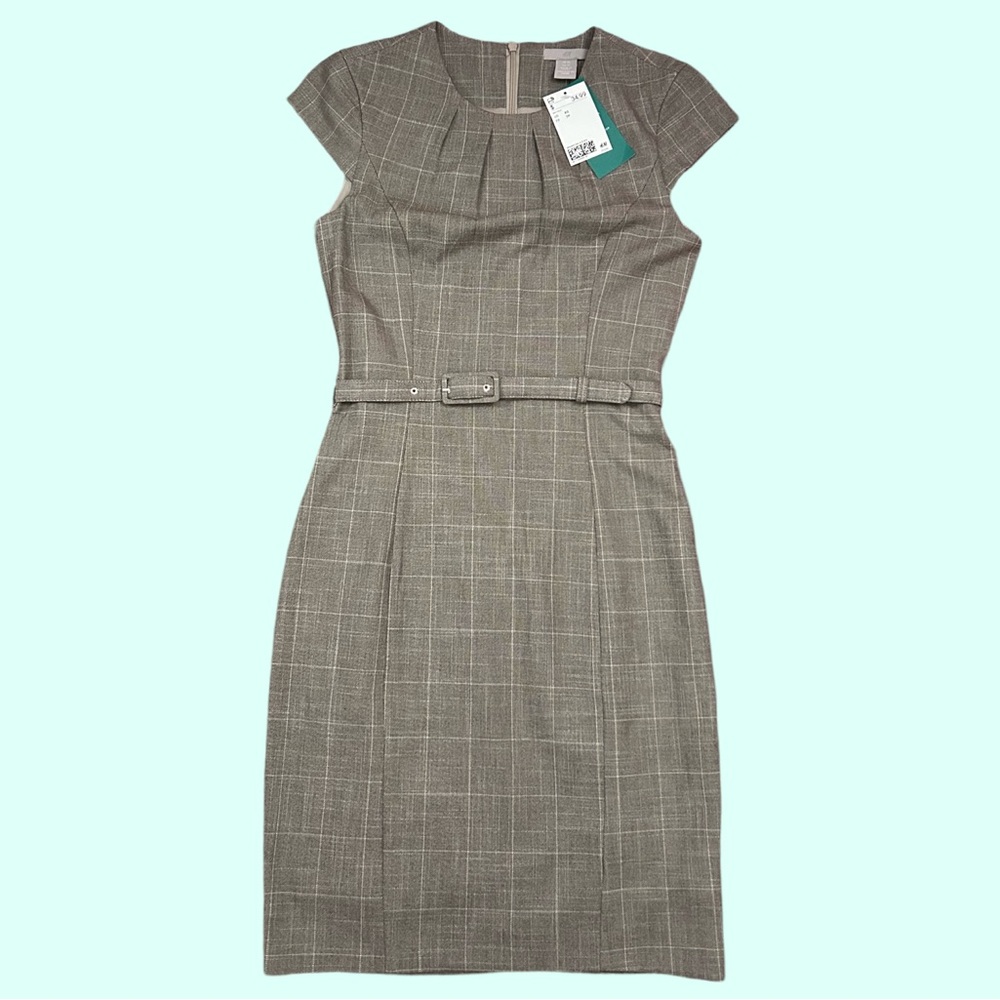 Elegant Gray Plaid Dress